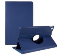 360 Rotary Litchi Skin Leather Cover w/ Stand priekš Lenovo Tab M10 Plus 3rd Gen TB-125 / TB-128 - Tumši Zils - sāniski atverams maciņš ar stendu