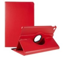 360 Rotary Litchi Skin Leather Cover w/ Stand priekš Lenovo Tab M10 Plus 3rd Gen TB-125 / TB-128 - Sarkans - sāniski atverams maciņš ar stendu