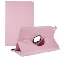 360 Rotary Litchi Skin Leather Cover w/ Stand priekš Lenovo Tab M10 Plus 3rd Gen TB-125 / TB-128 - Rozā - sāniski atverams maciņš ar stendu