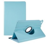 360 Rotary Litchi Skin Leather Cover w/ Stand priekš Lenovo Tab M10 Plus 3rd Gen TB-125 / TB-128 - Gaiši Zils - sāniski atverams maciņš ar stendu