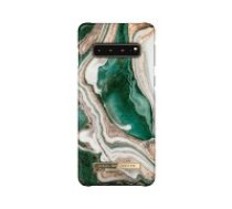 iDeal of Sweden Fashion AW18 Back Case priekš Samsung Galaxy S10 G973 - Golden Jade Marble - plastikāta aizmugures apvalks ar iebūvētu metālisku plāksni /     bampers-vāciņš