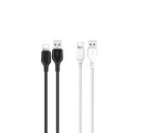 XO 1M NB103 2.1A USB to Lightning cable (bez iepakojuma) - Melns / Balts - Apple iPhone / iPad lādēšanas un datu kabelis / vads