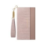 iDeal of Sweden Signature SS20 Clutch priekš Samsung Galaxy S20 G980 - Misty Rose Croco - mākslīgās ādas grāmatveida maks rokassomas veidā ar siksniņu