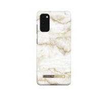 iDeal of Sweden Fashion SS20 Back Case priekš Samsung Galaxy S20 G980 - Golden Pearl Marble - plastikāta aizmugures apvalks ar iebūvētu metālisku plāksni / bampers-vāciņš
