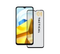 Tactical 5D Full Glue Tempered Glass screen protector priekš Xiaomi Poco M5 - Melns - Ekrāna Aizsargstikls / Bruņota Stikla Aizsargplēve