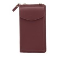 Universal Phone Bag and Wallet 19 x 11cm - Bordo - universāls maks / kabatiņa telefonam ar siksniņu