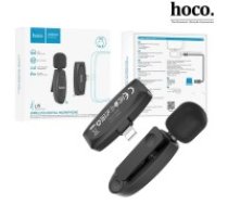 Hoco L15 Bezvadu atloka mikrofons telefoniem un planšetdatoriem ar Lightning savienotāju - Melns - wireless lavalier microphone