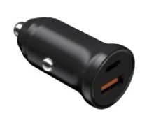 Devia Smart Mini QC 3.0 / PD 30W 1x Type-C / 1x USB Fast Car Charger - Ātrs auto lādētājs telefoniem un planšetdatoriem