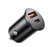 XO CC43 QC 3.0 / PD 45W 1x Type-C / 1x USB Fast Car Charger - Melns - Ātrs auto lādētājs telefoniem un planšetdatoriem