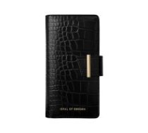 iDeal of Sweden Cora SS22 Wallet Case priekš Samsung Galaxy S22 Ultra 5G S908 - Jet Black Croco - mākslīgās ādas sāniski atverams maciņš ar bamperu uz magnēta