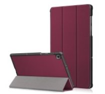 Tri-fold Stand PU Smart Auto Wake/Sleep Leather Case priekš Lenovo Tab M11 TB-330 - Bordo - sāniski atverams maciņš ar stendu