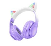 Hoco (W42) Cat Ear Bluetooth 5.3 Wireless Headphones with Microphone Universālas Bezvadu Austiņas - VIolets