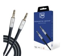 3MK 3.5mm Male to 3.5mm Male Stereo Aux Audio cable (length: 1M) - Melns - audio vads kabelis
