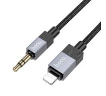Hoco UPA32A 3.5mm Male to Lightning Stereo Aux Audio cable (length: 1M) - Melns - audio vads kabelis