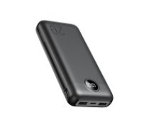 Veger 20000mAh Power Bank QC 3.0 / PD 20W with LED Display 2x USB / 1x USB-C / 1x Micro USB - Melns - Universāla ārējas uzlādes batereja lādētājs-akumulators