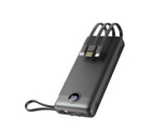 Veger 20000mAh Power Bank 2A built-in Micro USB / Lightning / USB-C cable - Melns - Universāla ārējas uzlādes batereja lādētājs-akumulators