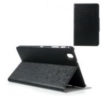 Black Linen Leather Stand Case for Samsung Galaxy Tab Pro 8.4 T320 / T325 w/ Card Slots - sāniski atverams maciņš ar stendu (ādas maks, grāmatiņa, leather book wallet case cover     stand)