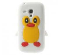 Cute 3D Penguin Silicone Jelly Case for Samsung Galaxy S3 mini i8190 / i8200 - White - silikona aizmugures apvalks (bampers, vāciņš, slim TPU silicone case cover, bumper)