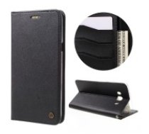 RoarKorea Only One Magnet Flip Case priekš Samsung Galaxy J1 J120 (2016) - Melns - magnētisks sāniski atverams maciņš ar stendu (ādas grāmatveida maks, leather book     wallet cover stand)