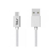 Tellur Data cable, USB to Micro USB, Nylon Braided, 1m silver