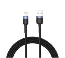 Tellur Data cable USB to Lightning LED, Nylon Braided, 1.2m black