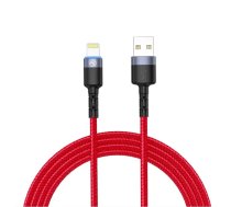 Tellur Data Cable USB to Lightning with LED Light 3A 1.2m Red