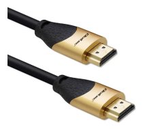 Qoltec 50357 HDMI v2.1 Kabelis Ultra augstas veiktspējas 8K | 60Hz | 26AWG | ZELTA | 5m