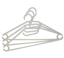 3-Gab. Apģērbu plastmasas pakarami, Balts, Melns, Pelēks