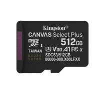 Kingston Technology 512GB microSDXC Canvas Select Plus Gen3 150MB/s A1 karte + adapteris