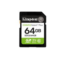 Kingston Technology 64GB SDXC Canvas Select Plus Gen3 100MB/s C10 UHS-I U1 V10