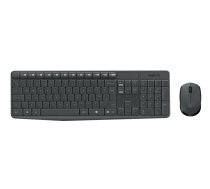 Logitech MK235 tastatūra un pele, USB, QWERTY US International, pelēka