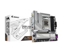 GIGABYTE B650M AORUS ELITE AX ICE Māteschips - AMD Ryzen 9000 sērijas procesoriem, 12+2+2 fāzes VRM, līdz 8000MHz DDR5 (OC), 1x PCIe 5.0 + 1x PCIe 4.0 M.2, 2,5 GbE LAN, WIFI 6E, USB 3.2 Gen 2x2