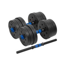 REBEL ACTIVE Regulējami bitumiskie hanteles ar savienotāju 2x10 kg