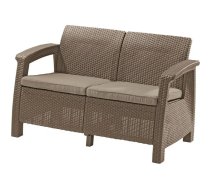 Korfu Love Seat Dubultā dārza dīvāns, bēšs