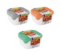 Ēdienu uzglabāšanas komplekts 3 kvadrātveida trauki 3x0,8L Fresh & Go Mix