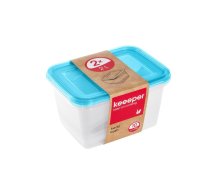 Rektangulārs pārtikas trauks komplekts 2x2L Fredo "Fresh" caurspīdīgs/gaiši zils