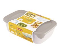Ēdienu uzglabāšanas trauku komplekts ar 3 taisnstūra gabaliem - 2L + 1L + 0,5L Fresh & Go Mix