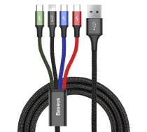 Baseus ātrās uzlādes USB kabelis 4in1 2xUSB-C / Lightning / Micro, 3.5A, 1.2m (melns)