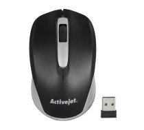 Activejet AMY-313 Bezvadu USB pele (optiska; 1200 DPI; melna un pelēka)