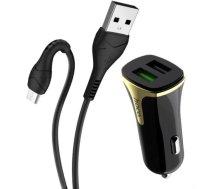 Hoco Z31 Automašīnas lādētājs + Micro USB kabelis 2xUSB QC3.0 18W