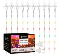 Gaismas aizkars Springos CL0335 300 LED, lāstekas, iekšējai/ārējai lietošanai, multikrāsu + zibspuldze