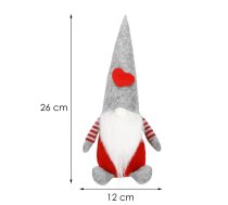 Ziemassvētku rūķis 26cm, Ziemassvētku rotājums, Ziemassvētku rūķis, pelēks rūķis