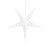 3D Ziemassvētku papīra zvaigzne 25 cm Ziemassvētku eglītes rotājums balts