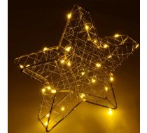 Ziemassvētku dekors Springos CL4128, 30 LED, vitrāžas zvaigzne, silti balta gaisma