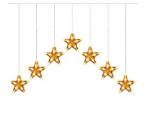 Gaismas aizkars Springos CL4139, 70 LED, zvaigznītes, silti balts