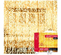 Gaismas aizkars Springos CL4054 200 LED girlianda, lāsteku lampiņas, silti balts