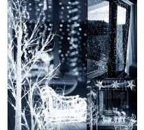 Gaismas aizkars Springos CL0184 300 LED virtene auksti balta gaismas iekštelpām un ārtelpām