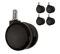 Krēsla riteņi MIKE 5 gab. komplektā, D60mm, melna plastmasa