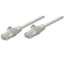Intellinet tīkla pieslēguma kabelis, Cat5e, 3m, Pelēks, CCA, U/UTP, PVC, RJ45, zelta pārklājuma kontaktdakšiņas, bez aizķeršanās, ar aizsargājošo vāciņu, Mūža garantija