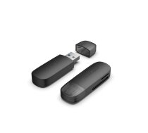 Vention 2-in-1 USB 3.0 A kartes lasītājs (SD+TF) Melns Dubultās diska burts